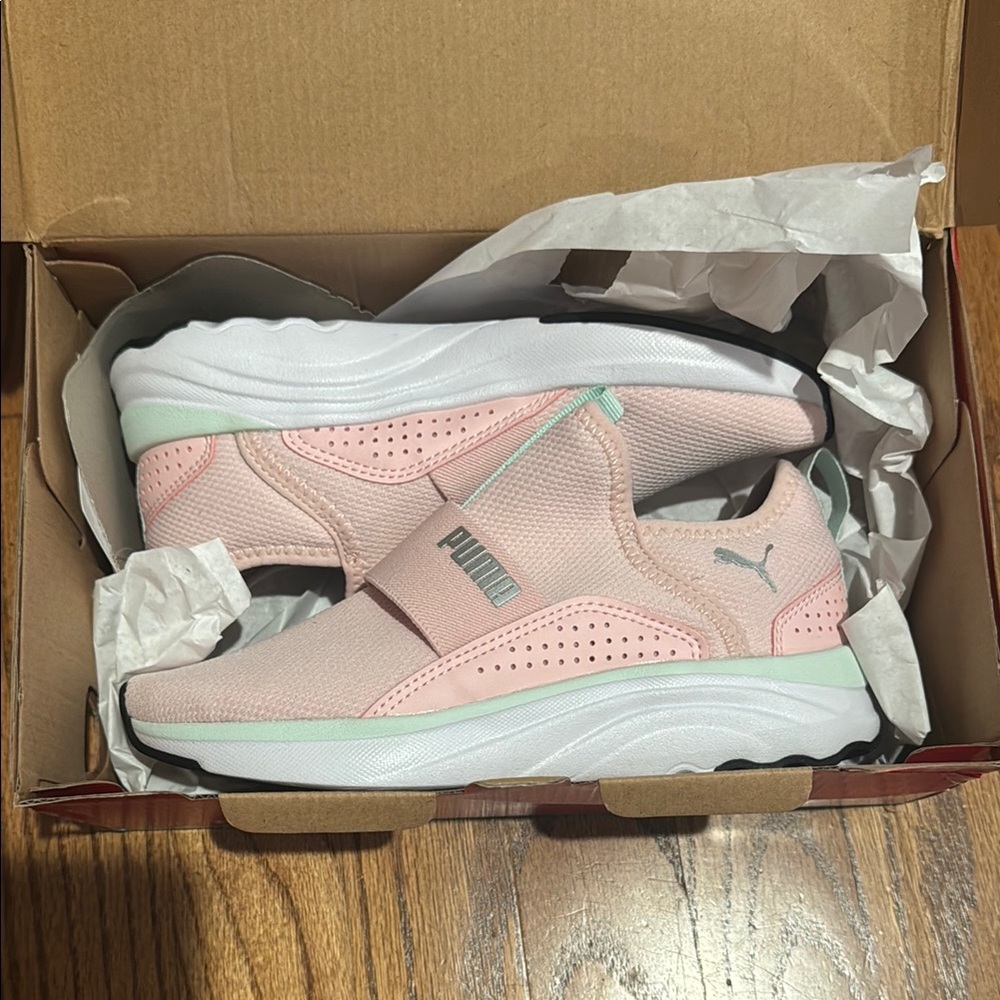 PUMA Kids' Slip-On Athletic Shoes in Pink